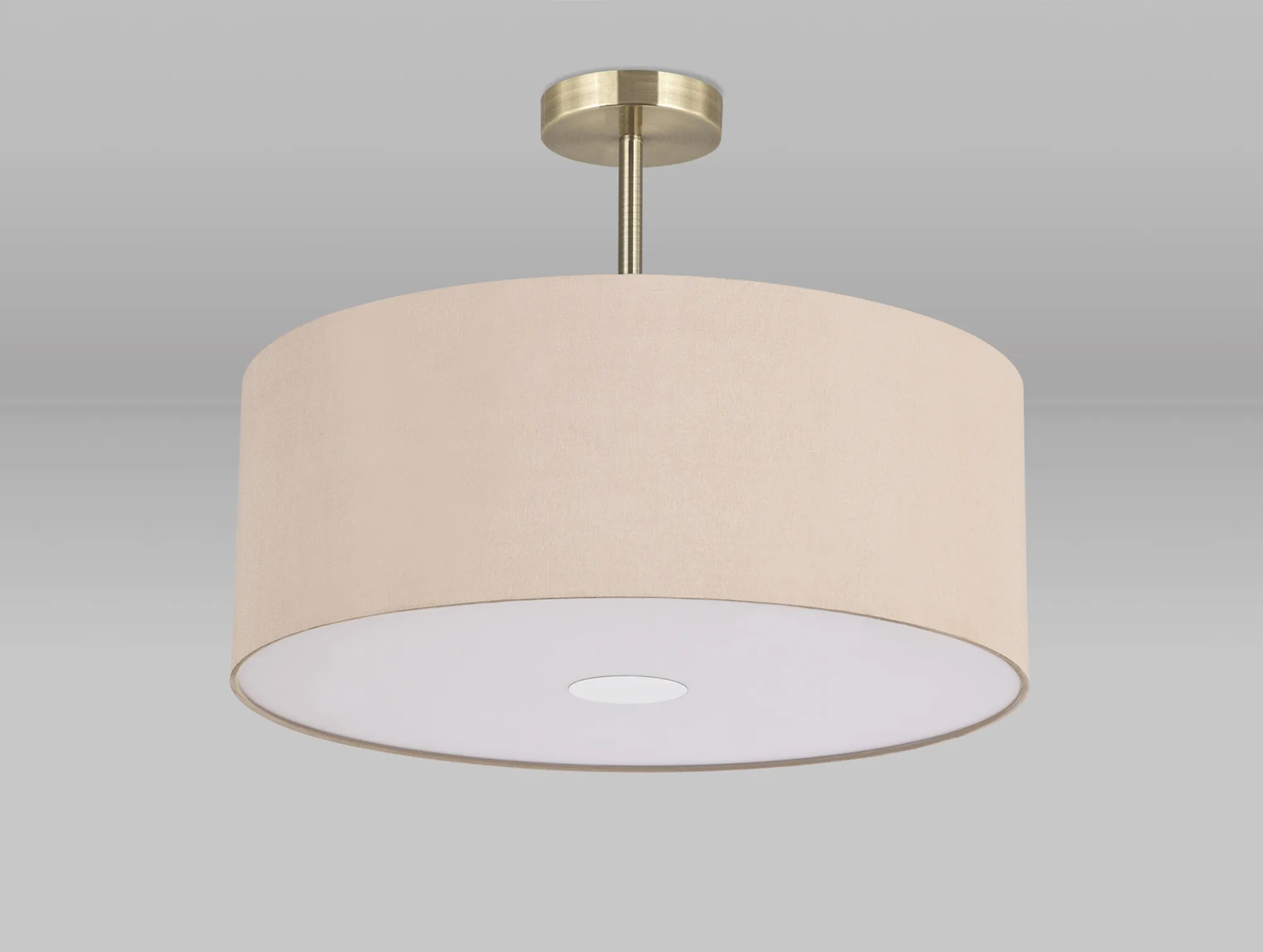 Baymont 50cm Semi Flush 3 Light Antique Brass, Antique Gold/Ruby, Frosted Diffuser DK0386  Deco Baymont AB AG